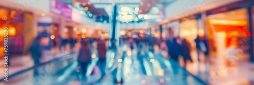 Wallpaper Mural Blurred shoppers in busy mall Torontodigital.ca