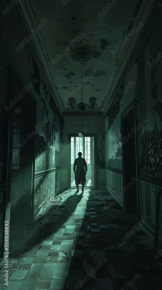 Fototapeta premium Whispering shadows masked figure