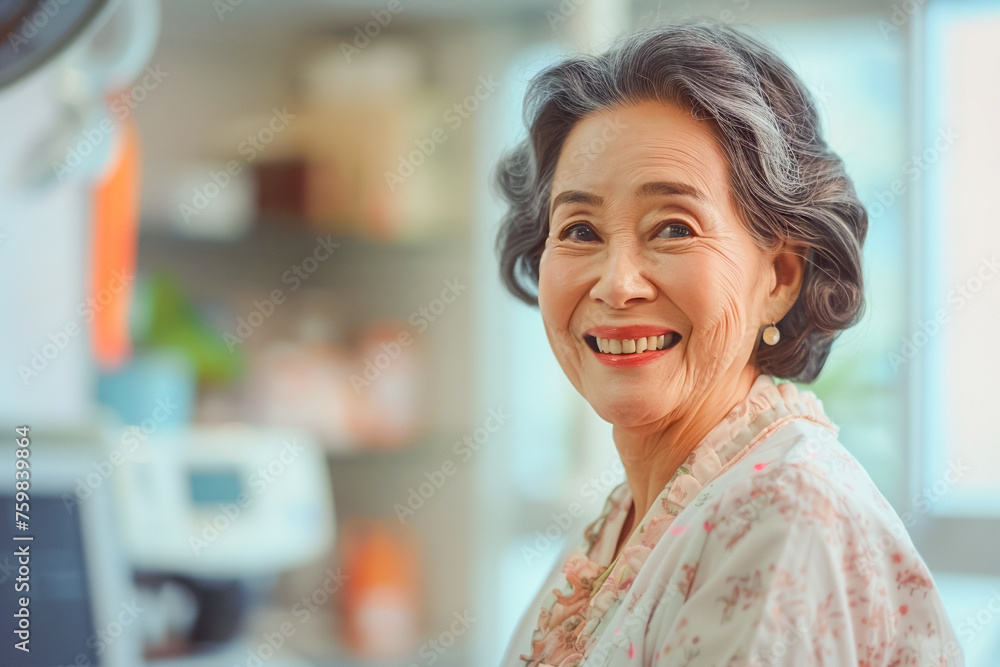 Elderly asian woman in hospital room, mature patient consulting with doctor, medical examination. Elderly asian woman in hospital room, mature patient consulting with doctor, medical examination.