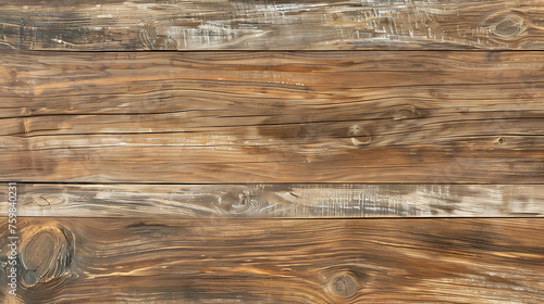 Rustic reclaimed wood plank texture with a blend of natural brown shades and weathered white paint. Horizontal barnwood background with authentic patterns and copy space, perfect for vintage inspired  photo