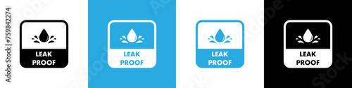 Set waterproof badge vector for product. Leak proof vector logo design. Collection of water resistant signs. Water protection, liquid proof protection.