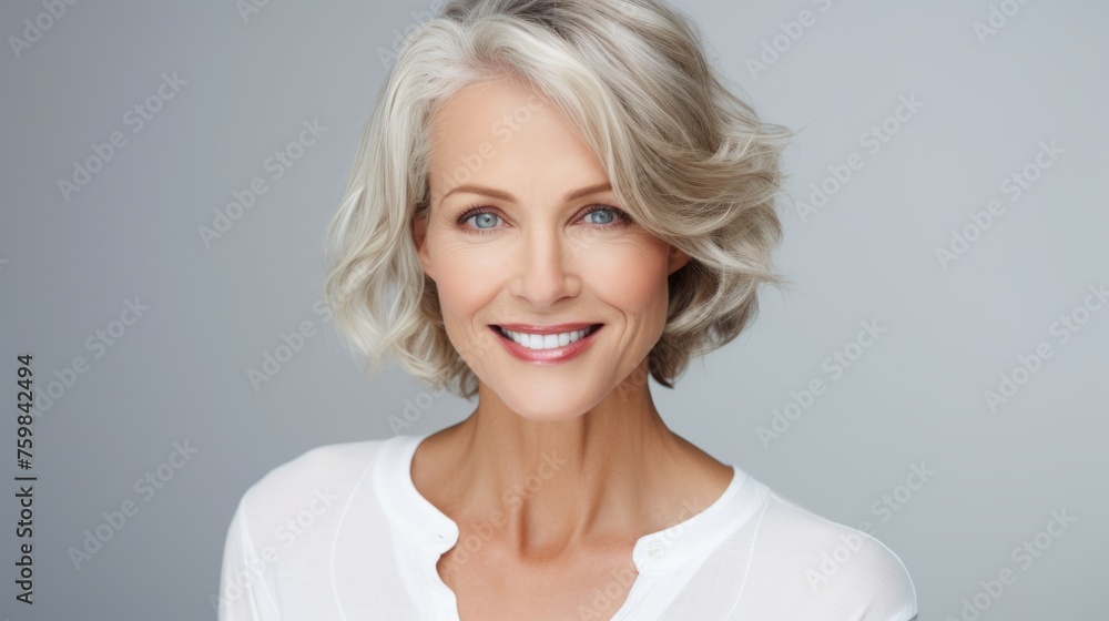 portrait of happy and laughing middle aged pretty woman portrait of happy and laughing middle aged pretty woman