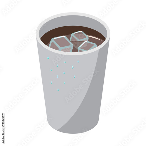 アイソメトリックのイラスト_アイスコーヒーバリエーション