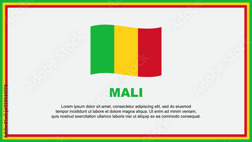 Mali Flag Abstract Background Design Template. Mali Independence Day Banner Social Media Vector Illustration. Mali Banner