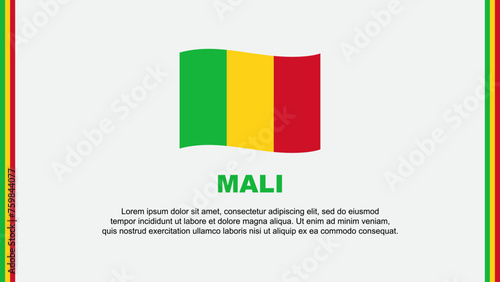 Mali Flag Abstract Background Design Template. Mali Independence Day Banner Social Media Vector Illustration. Mali Cartoon