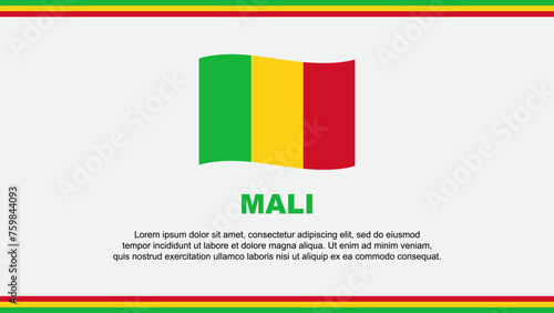 Mali Flag Abstract Background Design Template. Mali Independence Day Banner Social Media Vector Illustration. Mali Design