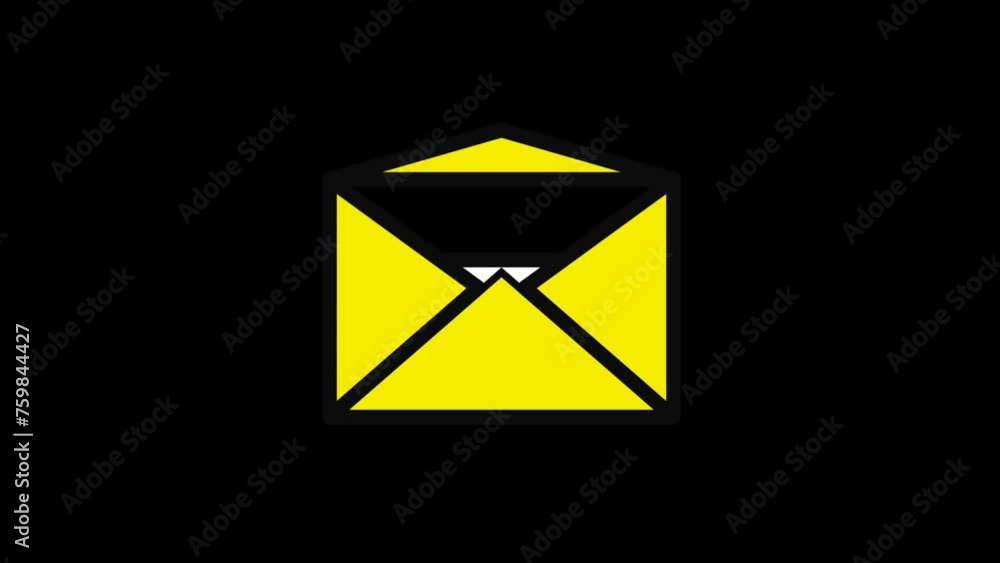 Letter . Animation of opening a letter. Looped on a transparent background. Alpha channel. Letter . Animation of opening a letter. Looped on a transparent background. Alpha channel.