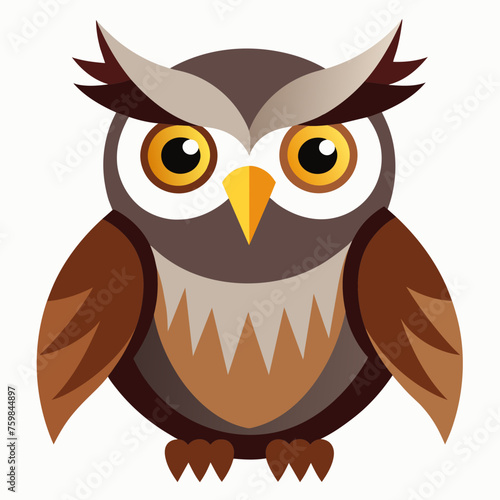 Owl, eagle owl, nightbird, night owl, bird, mascot, pet, cartoon, pretty, cute, draw, art, wildlife, character, vector, illustration