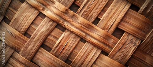 Top-down perspective of wooden wicker texture background.
