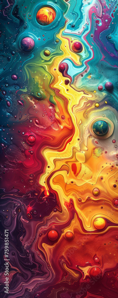 Close-Up Earth Abstract Art: Solar Storm in Dark Surrealist Style Gen AI