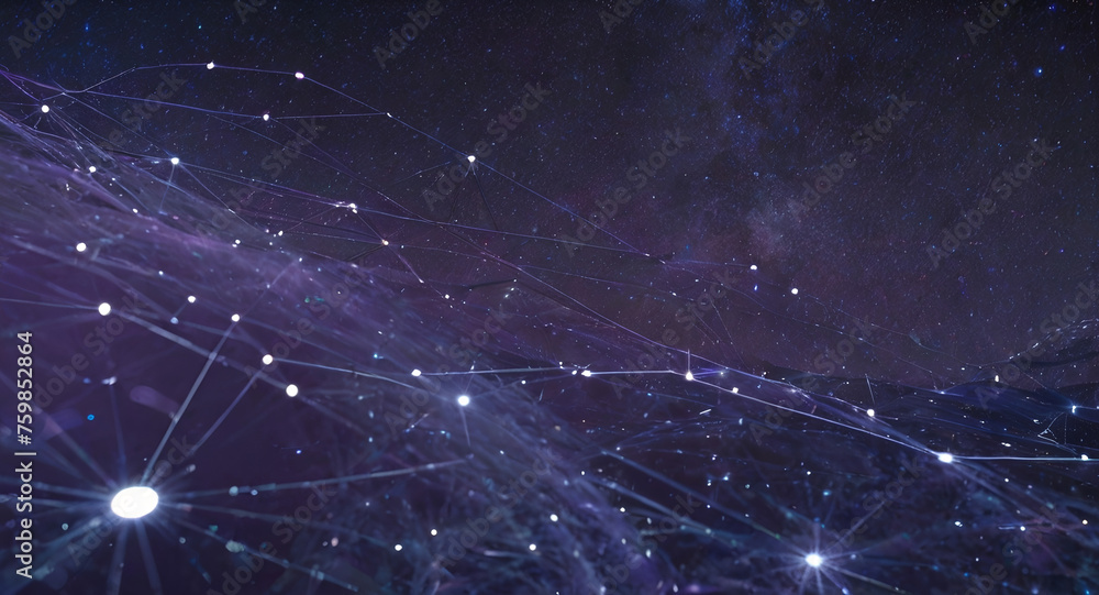 Starry Connection: A Visualization of Networked Stars in the Galaxy - obrazy, fototapety, plakaty 