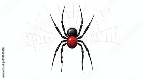 Vector illustration of a cartoon black widow spider