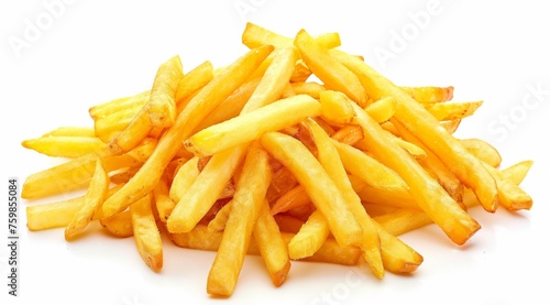 french fries on white background