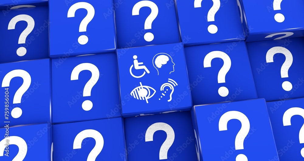 Disabled, Disability Signs, Icons are Visual Presentation - Visual Design. Disabled, Disability Signs, Icons are Visual Presentation - Visual Design.