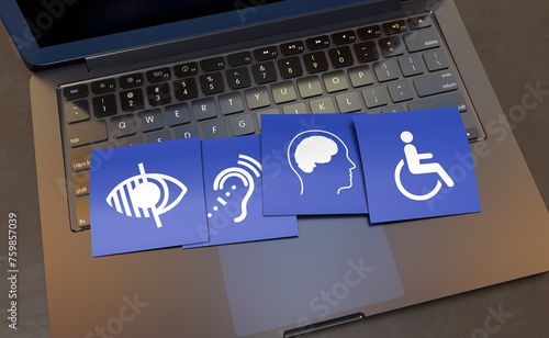 Disabled, Disability Signs, Icons are Visual Presentation - Visual Design. photo