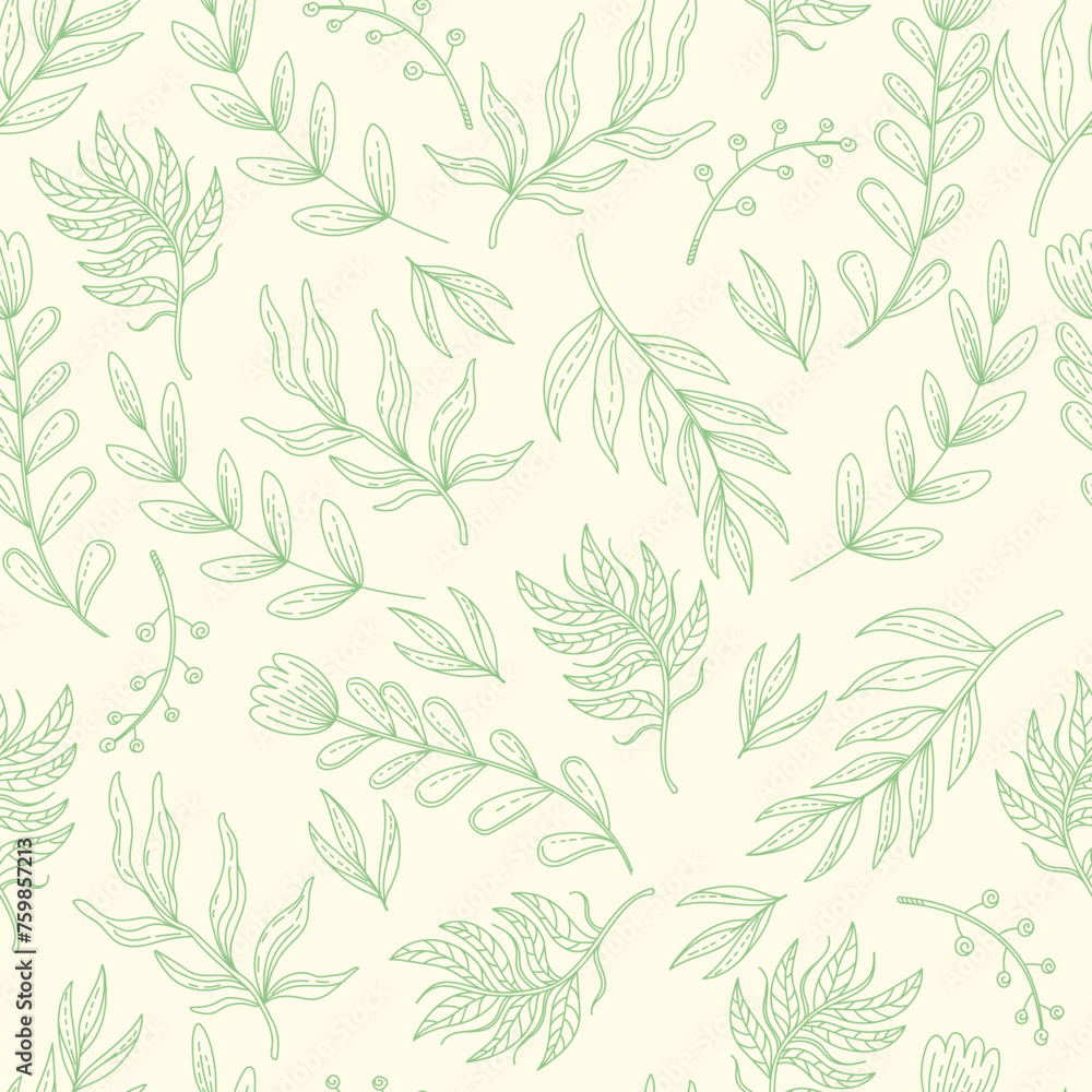 Seamless pattern abstract line art herbs vector illustration Seamless pattern abstract line art herbs vector illustration