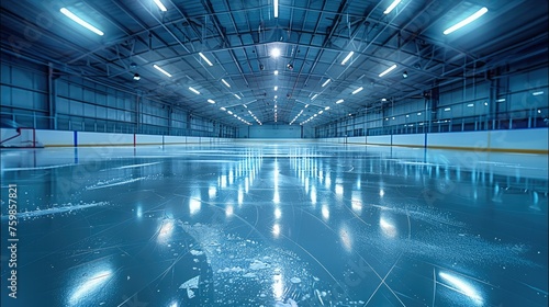 A hockey rink. Generative AI. photo