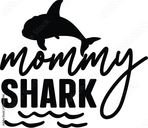 mommy shark mother's day  svg design mom