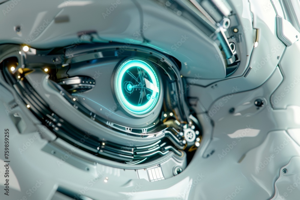 peek into the inner workings of an android, cybernetic macro lens view, Generative AI peek into the inner workings of an android, cybernetic macro lens view, Generative AI