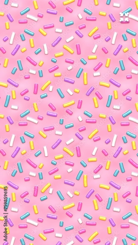 pattern with pink and blue sprinkles, pink background, wallpaper 