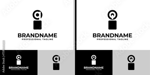 Letters IQ and QI Monogram Logo, suitable for business with QI or IQ initials
