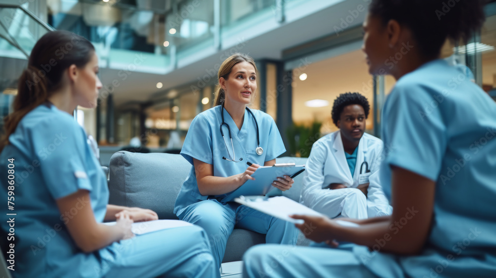 group of healthcare professionals are having a discussion group of healthcare professionals are having a discussion