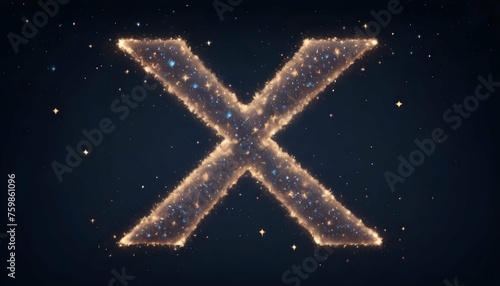 Letter X Made Of Stars