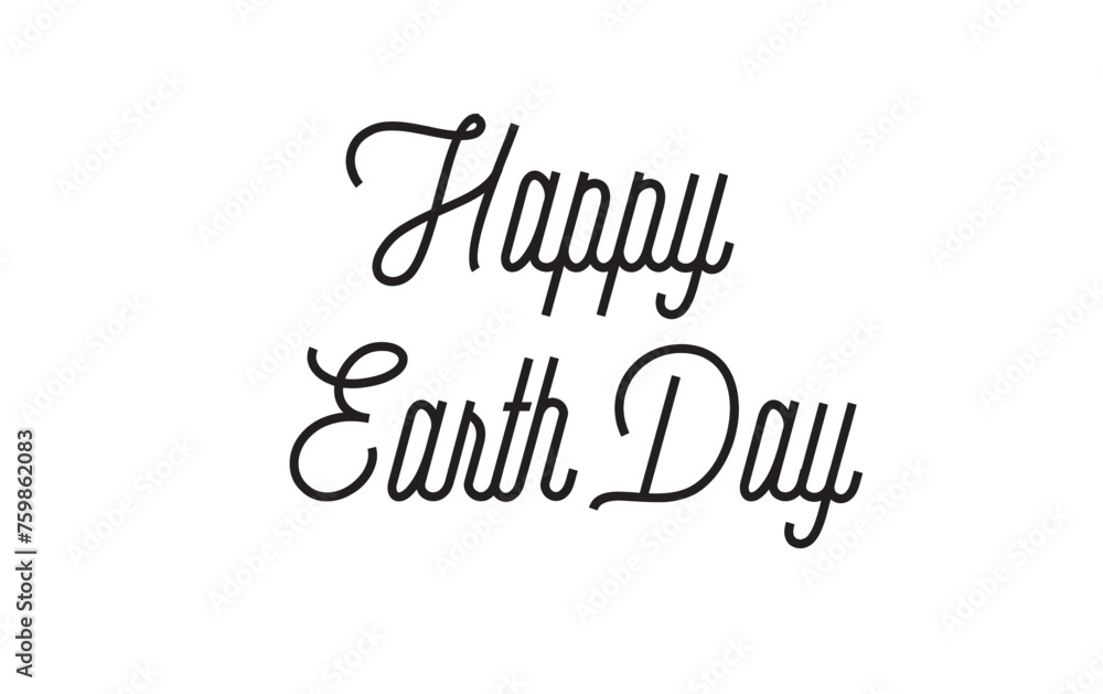 Happy Earth Day Lettering. Hand Drawn Text. Papercut Happy Earth Day Lettering. Hand Drawn Text. Papercut