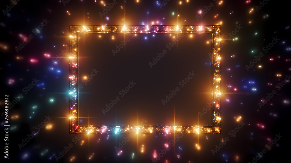 Fototapeta premium Light frame bokeh golden flare