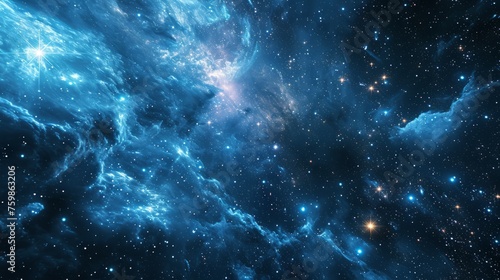 Cosmos with stars, nebula and galaxies, abstract space background 