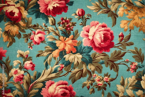 Vintage flowers antique rose floral french aubussuon rug textile print. wallpaper.poster. Floral illustration. Floral card.