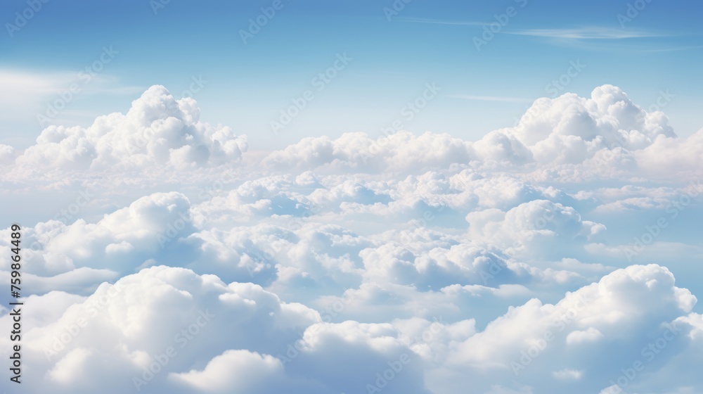 Picturesque cumulus clouds, view from above Picturesque cumulus clouds, view from above