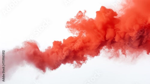 Red Cloud of Smoke on a White Background