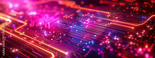 Computer Technology and Digital Circuit Concept, Abstract Electronic Background