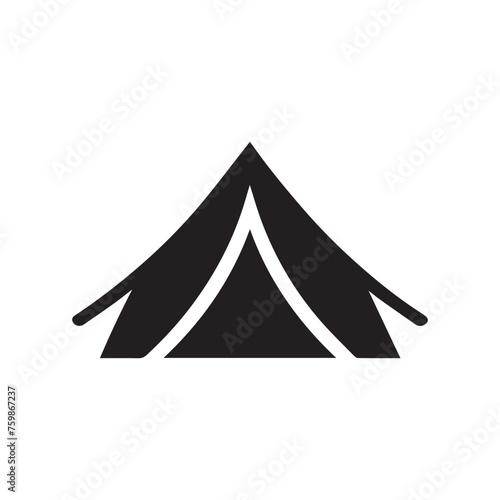 Camping tent icon set