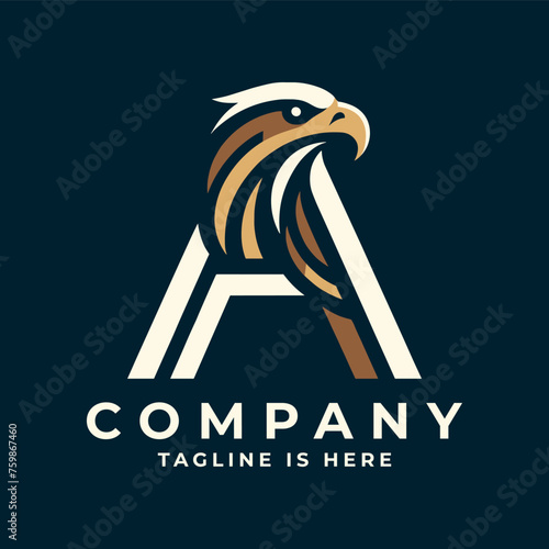 Eagle letter A logo: Merges the majestic symbolism of an eagle with the sleekness of the letter A, representing power, vision, and excellence.