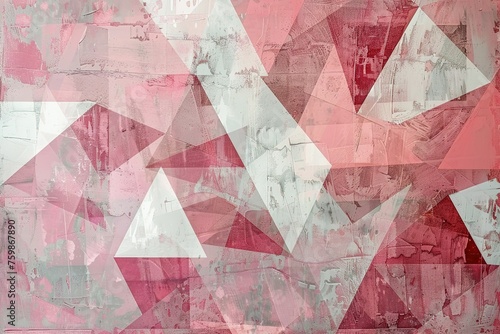 Wallpaper Mural triangles and hexagons in pastel pinks, overlapping and blurring to form a modern mosaic. Torontodigital.ca