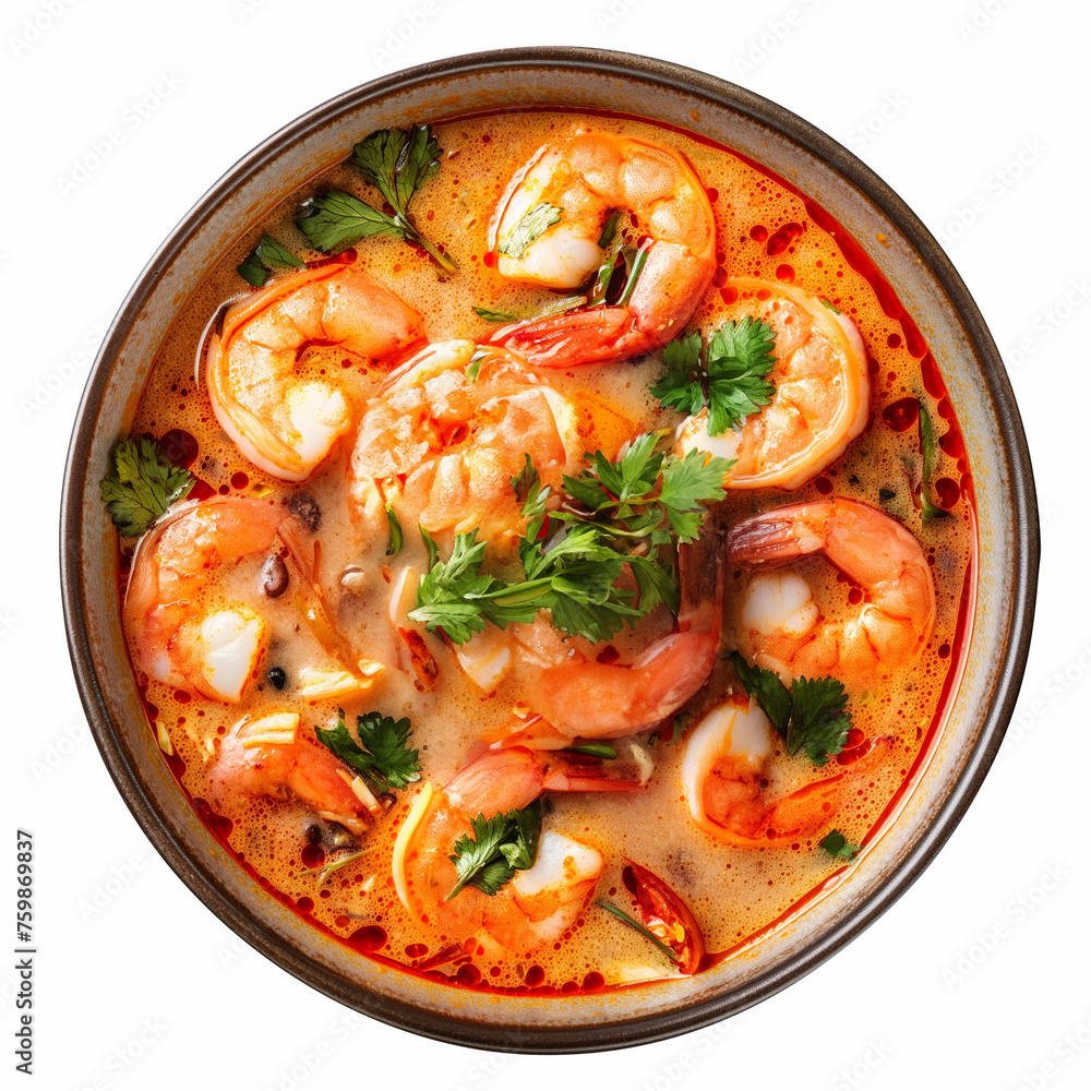 thai food Tom Yum Shrimp on white background thai food Tom Yum Shrimp on white background