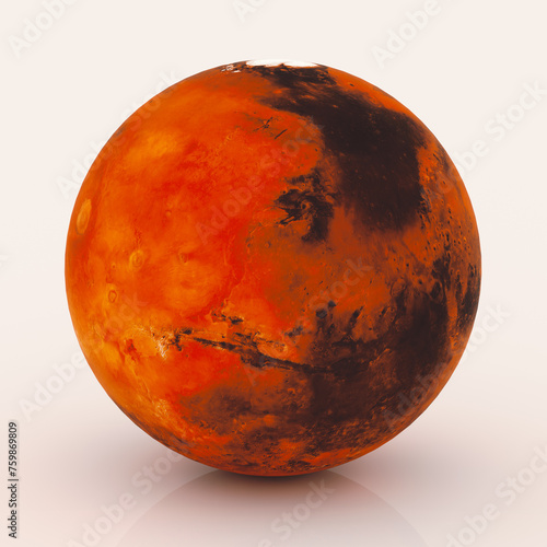 Planet Mars - High quality 3d rendering. Elements of this image provided by NASA