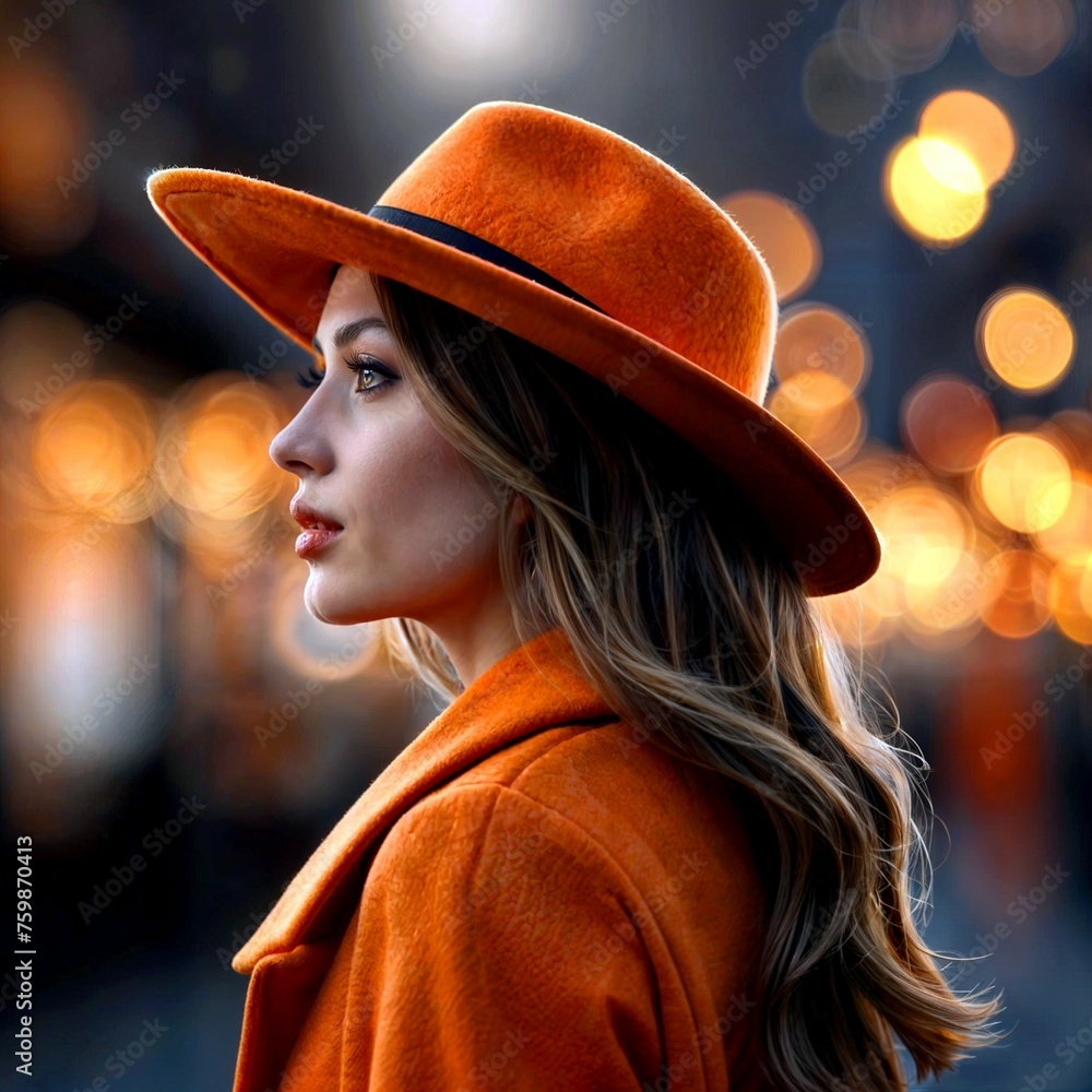 portrait of a woman in a hat portrait of a woman in a hat