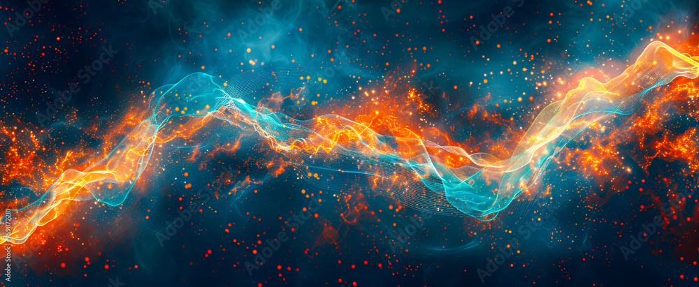 Cosmic nebula, abstract astronomy and space background - obrazy, fototapety, plakaty 