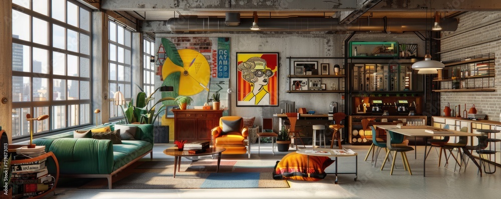 Eclectic Interior Design in a Bright Urban Loft