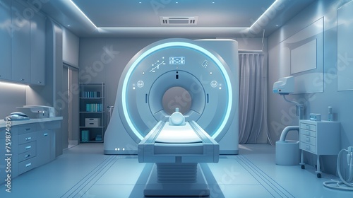 Cutting Edge Clinical Diagnostic Room with Illuminated MRI