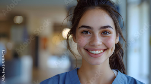 Nurse smile, In a clinic, smiley face