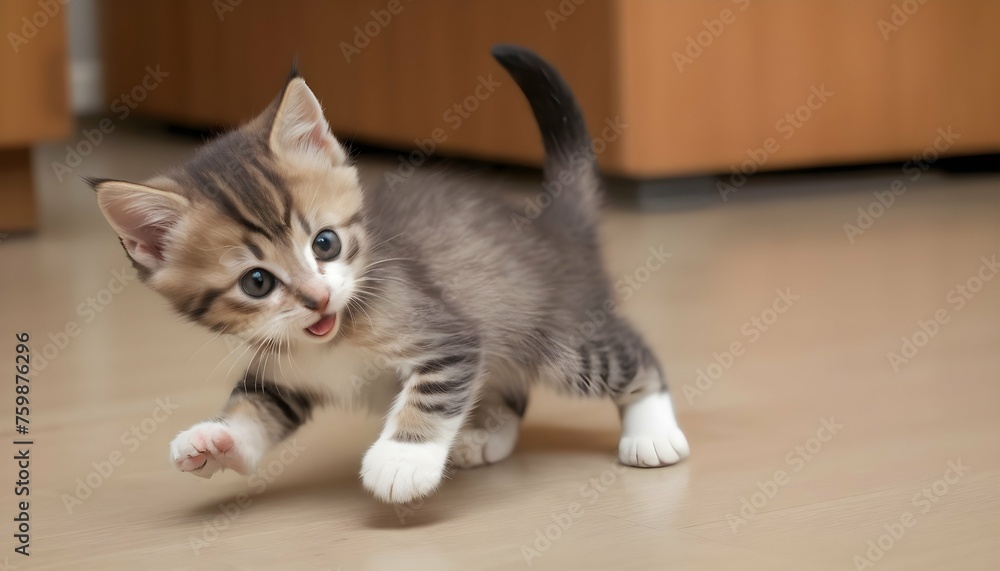 A Playful Kitten Chasing Its Tail