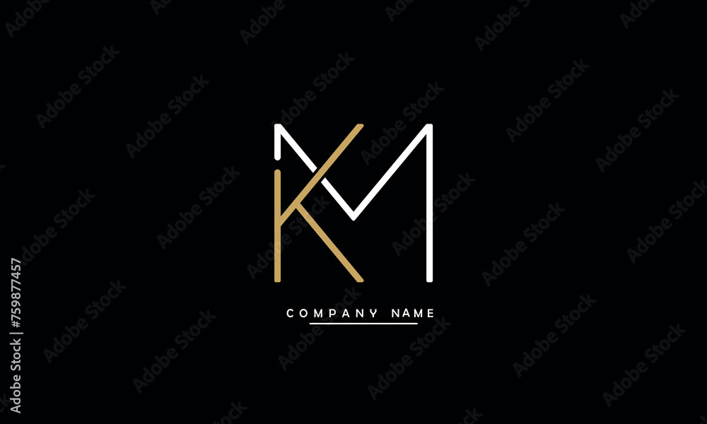 MK, KM, M, K Abstract Letters Logo Monogram MK, KM, M, K Abstract Letters Logo Monogram