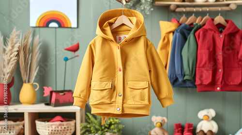 Cute children's clothes, sweaters. Casual clothes for kids. Little dress boots jackets hats