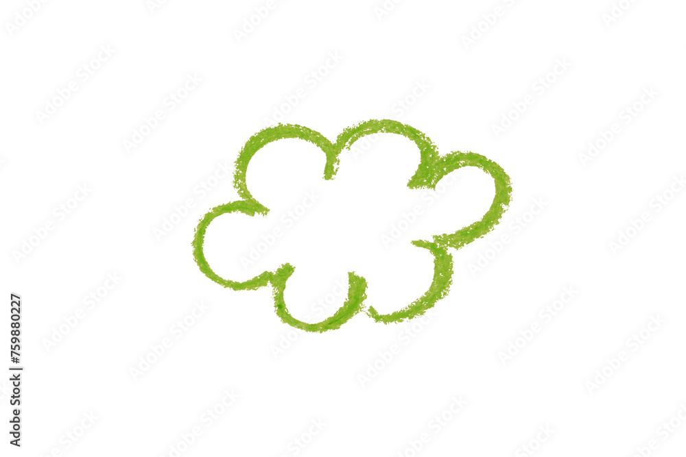 Obraz premium green pencil strokes isolated on transparent background