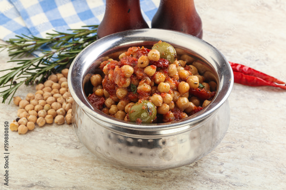 Chickpea beans with dry tomato and olives Chickpea beans with dry tomato and olives