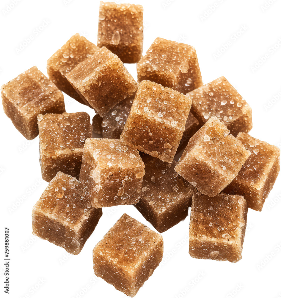 Brown sugar cubes, cut out transparent Brown sugar cubes, cut out transparent